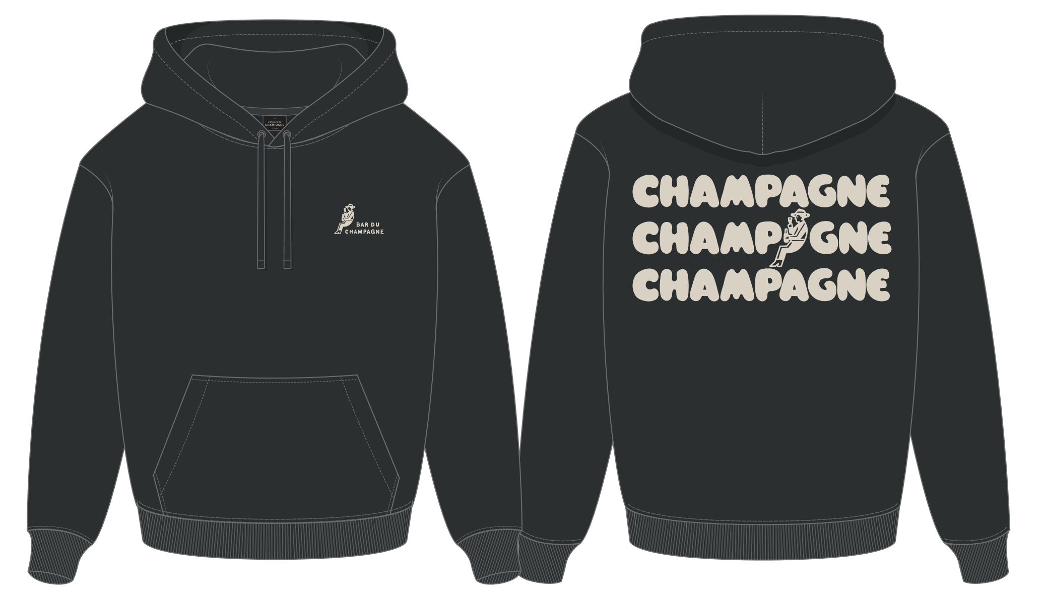 Hoodie 'Bar du Champagne'